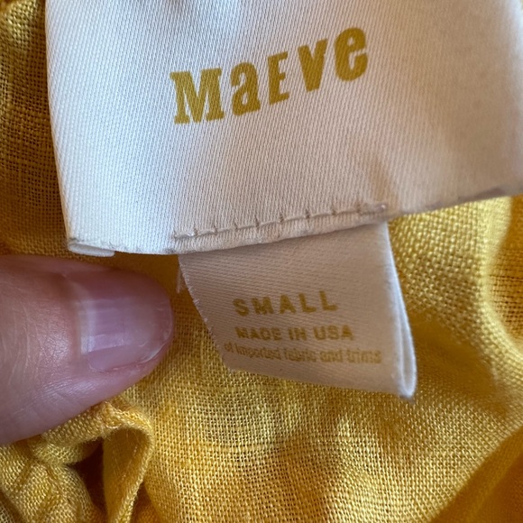 Maeve linen tank yellow size small - Picture 2 of 2